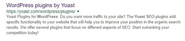 Yoast search result